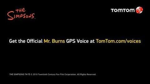 Official Mr. Burns Celebrity GPS VoiceSkins on TomTom Device Demo