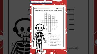 Skin and Bones Sort Crossword Puzzle Book for Kids Holiday Coloring Activities