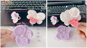 Hướng Dẫn Móc Kẹp Tóc Hoa Lan Hồ Điệp Trending 🦋 Crochet Phalaenopsis orchids Hairclip | Mimi