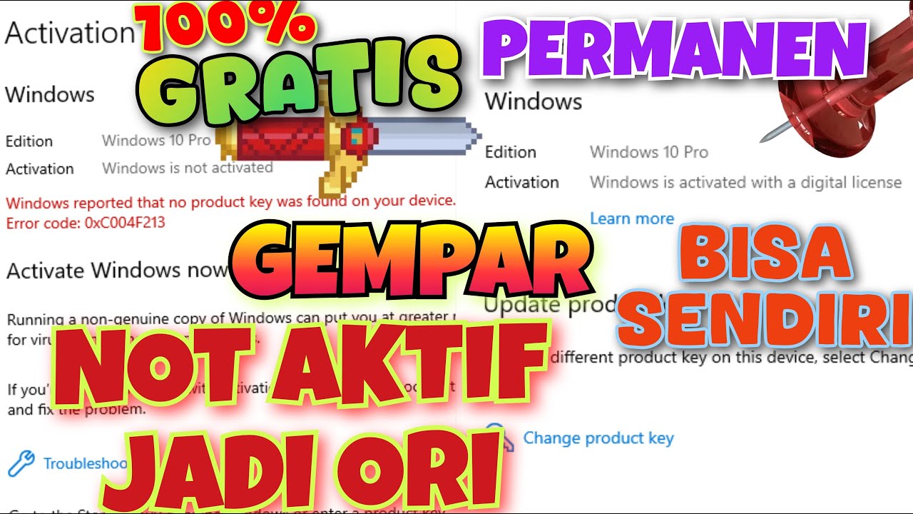 Cara Aktivasi Windows 11 Pro Permanen gratis Home Single Permanen di Leptop Komputer Pc 