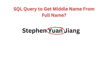 SQL Query to Get Middle Name From Full Name.