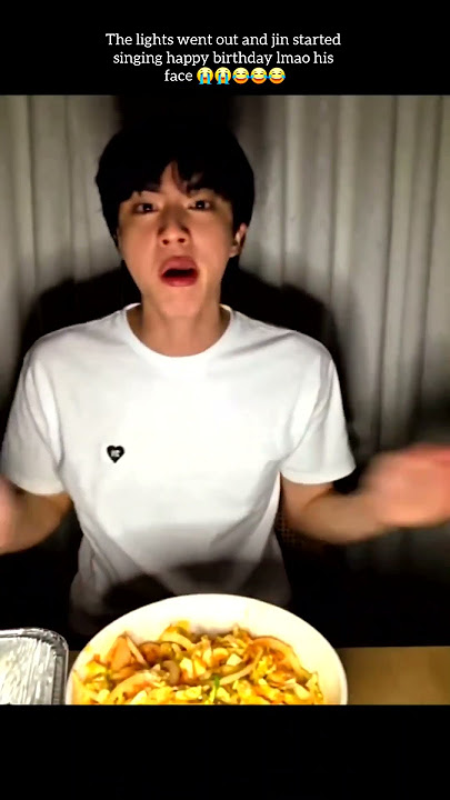 The lights went out and jin started singing happy birthday lmao his face 😭😭😂#jin #kimseokjin #bts #v