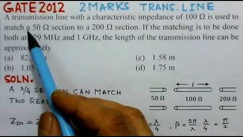 Video Solution To GATE ECE 2012 - Problem - Transmission Lines