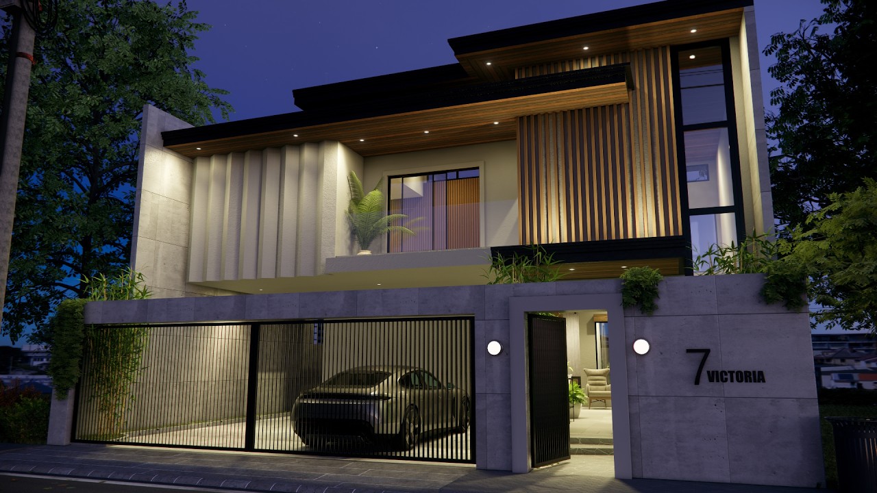 Modern Contemporary Two-Storey House — 3D walkthrough