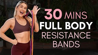 30 Min Full Body Resistance Band workout | No repeats | Beginner Friendly | Warm Up & Cool Down