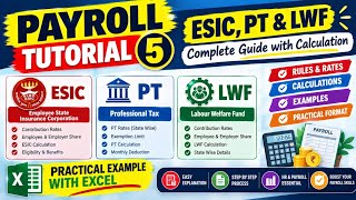 PAYROLL TUTORIAL PART 5 | ESIC, PROFESSIONAL TAX (PT) & LWF CALCULATION