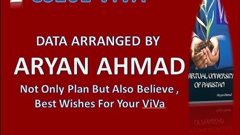 CS201 VIVA Important Question By Aryan Ahmad