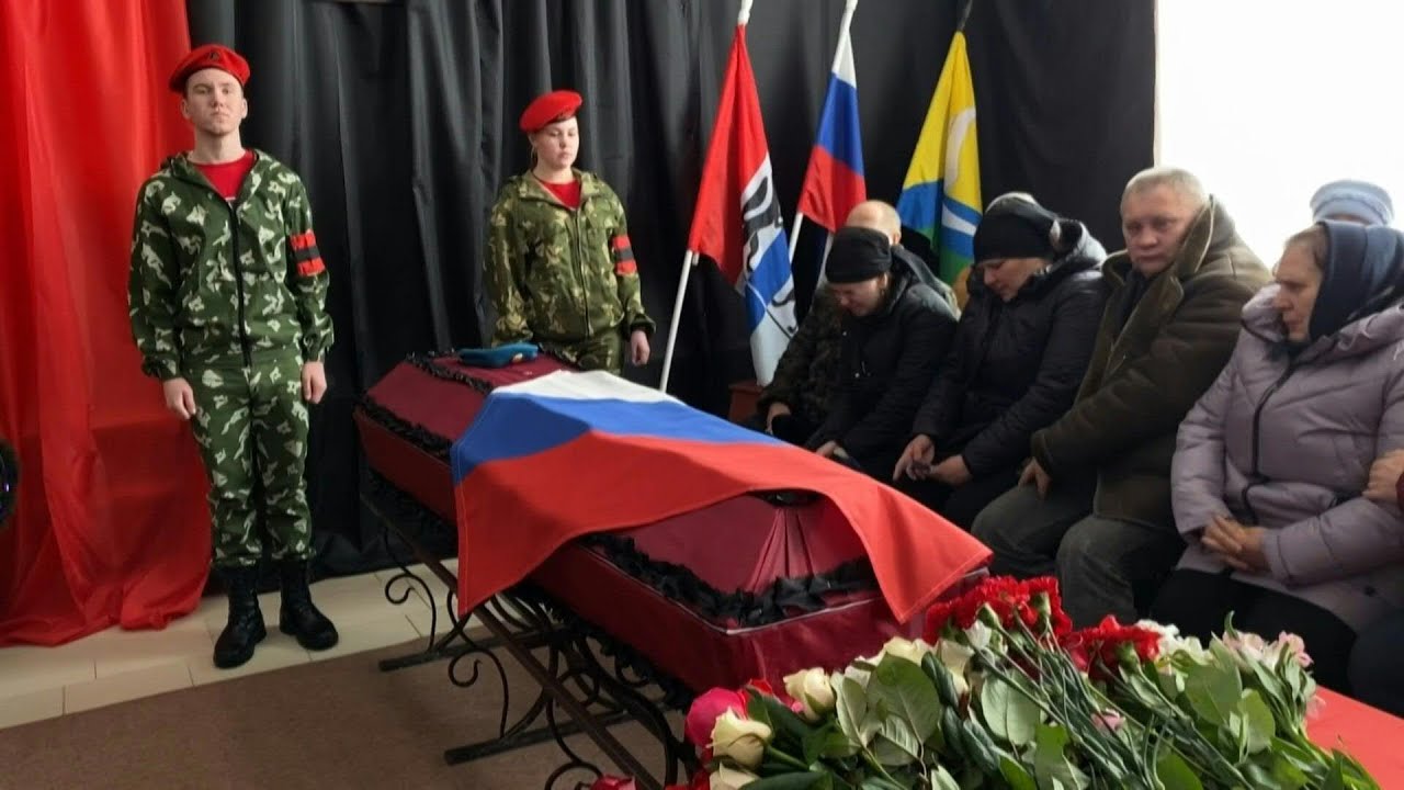 Funeral held for Russian soldier killed in Ukraine AFP YouTube