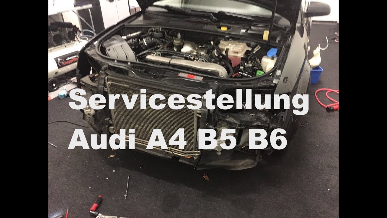 Servicestellung Audi A4 B5 B6 für Zahnriemen, Keilrippenriemen,  Standheizung Wechsel 