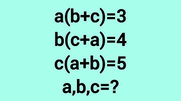 France | A Nice Math Olympiad Algebra Question | Find the value of a,b,c=? |