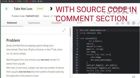 Take not less codechef solution || Take not less Cook off solution