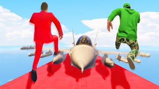 JUMP OVER THE FLYING JET CHALLENGE! (GTA 5 Funny Moments)