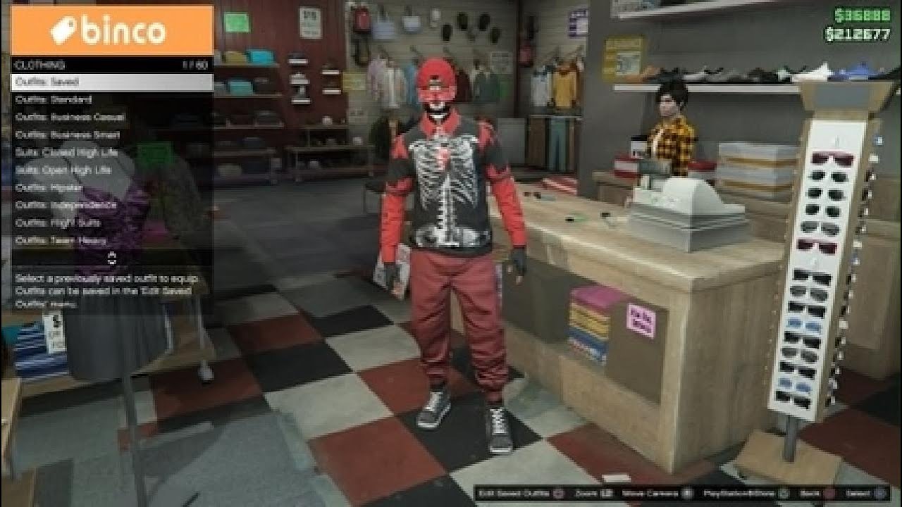 GTA 5 online red joggers outfit