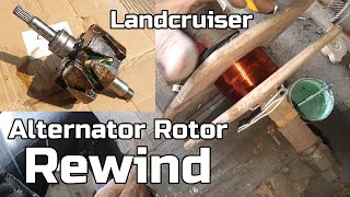 How to rewind Alternator Rotor Coil ,Landcruiser 60series