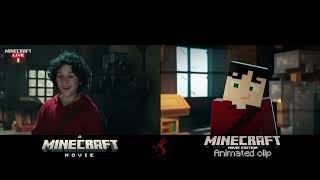 THIS is a Crafting Table.... Clip from A Minecraft Movie Original VS Animated clip #minecraftmovie