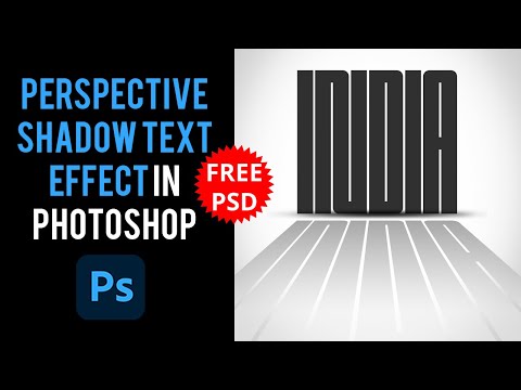 How to create 3D Perspective Shadow for text in Photoshop tutorial
