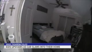 Video shows getaway car plowing into Pasadena house during police chase