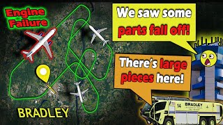 Airplane Drops Large Engine Parts On Takeoff Emergency Return To Bradley