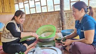 Download Lagu Luyen's mother came to help Vong wrap banh chung (traditional Vietnamese rice cakes) MP3