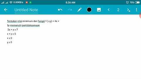 Matematika Kelas XI - Program Linear - Geogebra for android - Nilai minimum