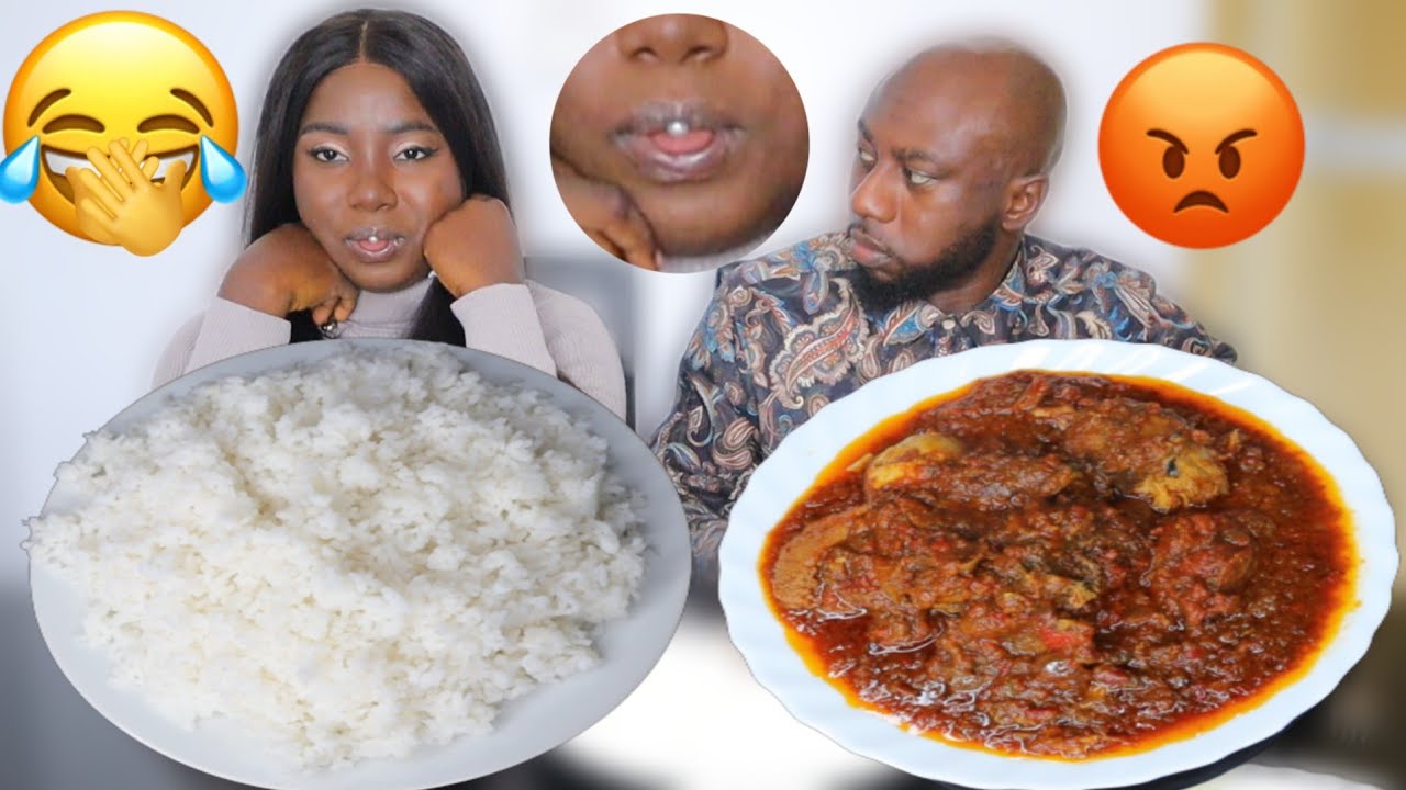 I GOT MY TONGUE PIERCED MUKPRANK ON MY HUSBAND 🤣🤣 | WHITE RICE AND STEW MUKBANG