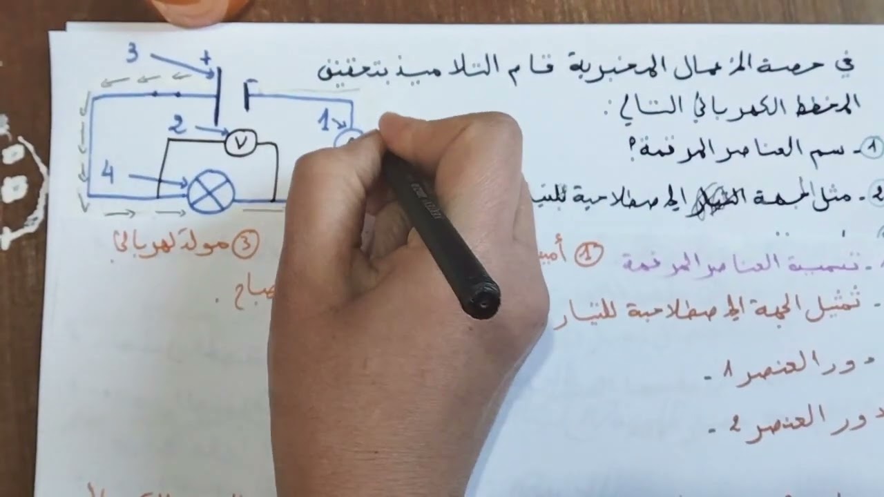 تمرين عن التيار الكهربائي فيزياء 3متوسط