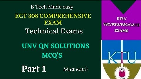 ECT 308 Comprehensive Course part 1 / University question paper detailed solutions / GATE/ PSC / SSE