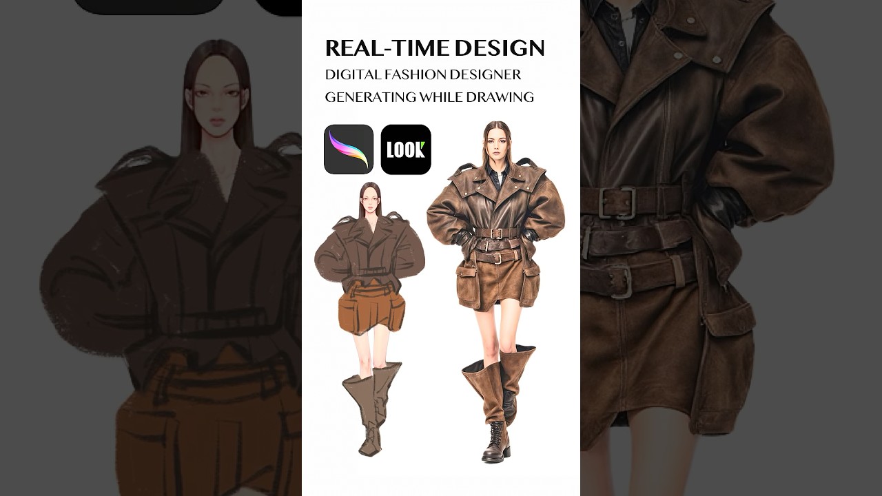 sketching to image in 10s.😳 #fashiondesigner #digitaldrawing #aifashion #aiart #aitoolsfordesign