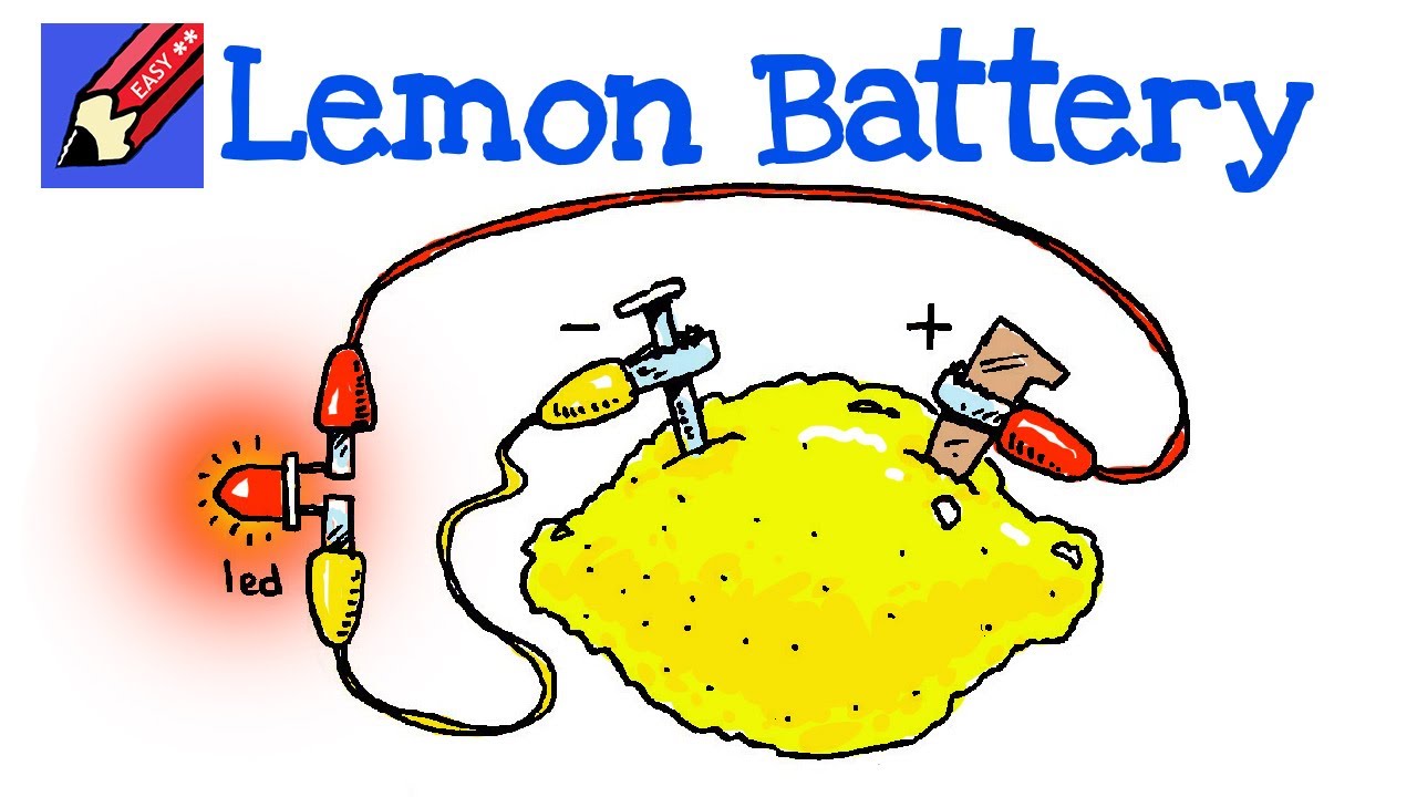 How to draw a Lemon Battery Real Easy YouTube