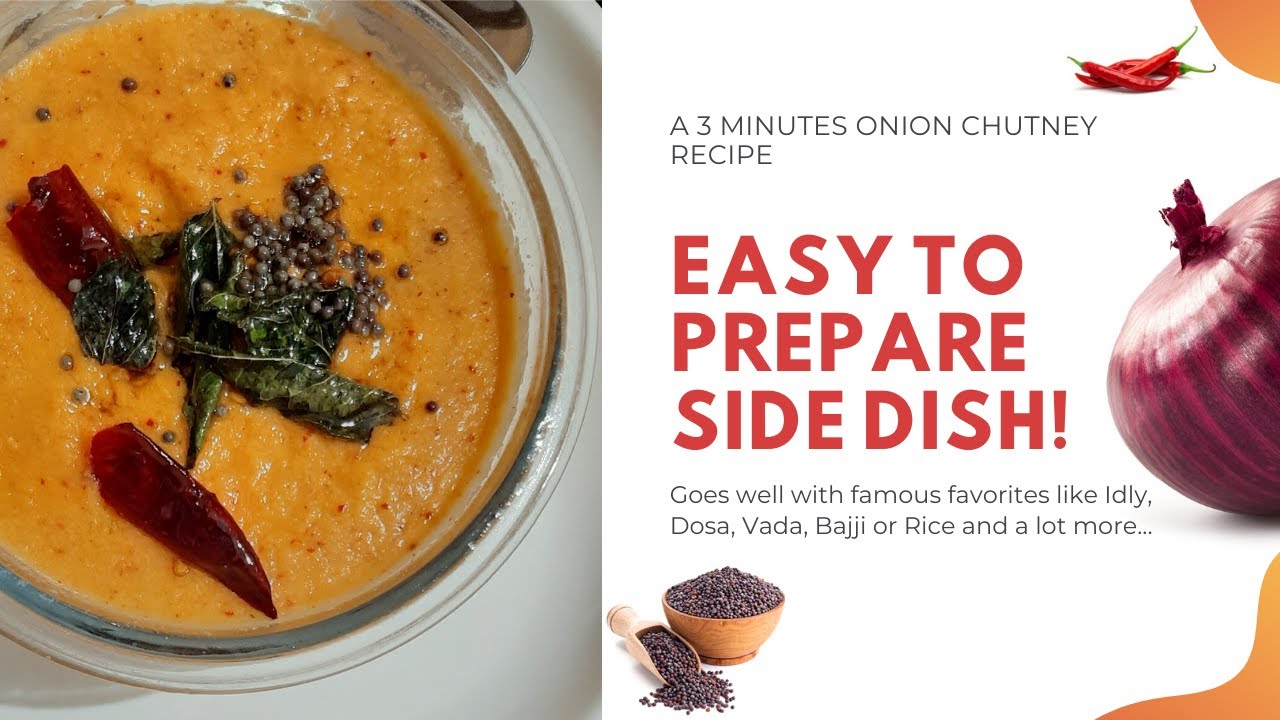 வெங்காய சட்னி Onion chutney Super Side Dish for Idly, Dosa, Rice