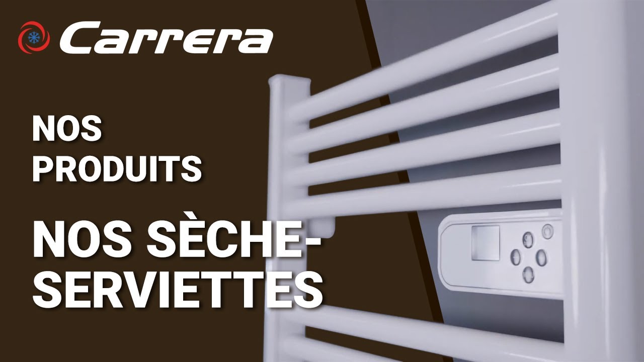 Radiateur sèche-serviette 750w + soufflerie 1000w (1750w) - tubes ronds  CARRERA Pas Cher 