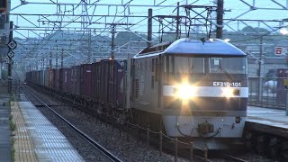 【4K】JR山陽本線　EF210-101号機牽引　貨物列車　東福山駅通過