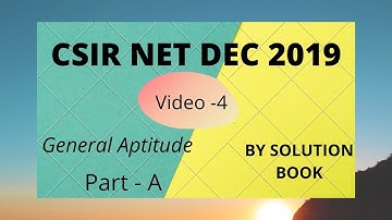 4.CSIR NET DEC 2019 SOLUTIONS |General Aptitude |Part -A|(13-16) Ques |NTA Exams| PYQ