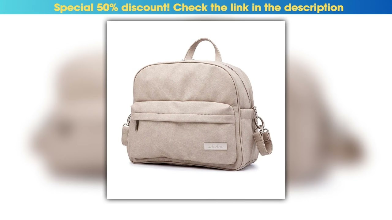 Soboba Solid Fashion Diaper Backpack for Baby Care Waterproof Multifunction Nappy Changing Bag for