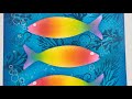 lavinia stamps Rainbow fish quick EASY blended card #6