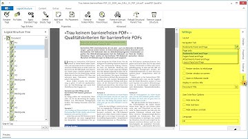 axesPDF QuickFix - Registerkarte: Settings
