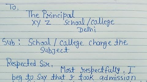 Write an application to the principal for change of subject/stream // application for subject change