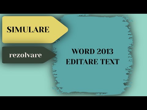 Rezolvare Simulare - Word 2013