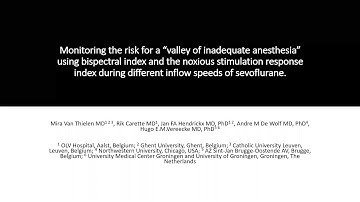 Monitoring the risk for a “valley of inadequate anesthesia” using bispectral index and ...