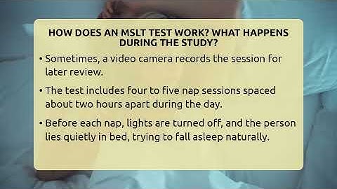 How Does An MSLT Test Work? What Happens During The Study? - Sleep Apnea Support Network
