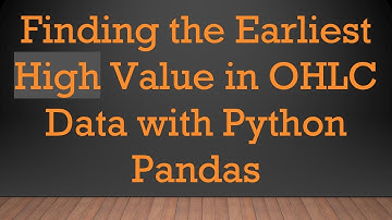 Finding the Earliest High Value in OHLC Data with Python Pandas