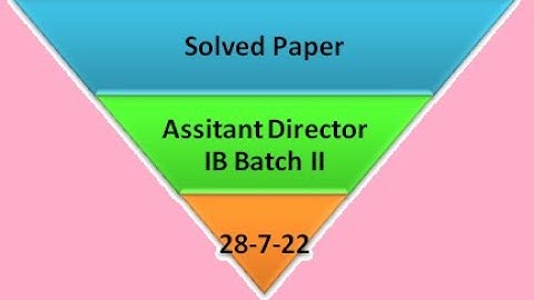 Solved Paper of Assistant Director IB Batch II July 28, 2022