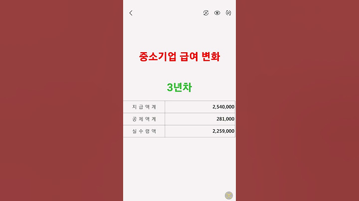 중소기업 현실 급여