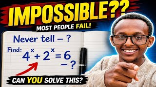 How to Solve 4^x + 2^x = 6 | Exponential Equation Trick
