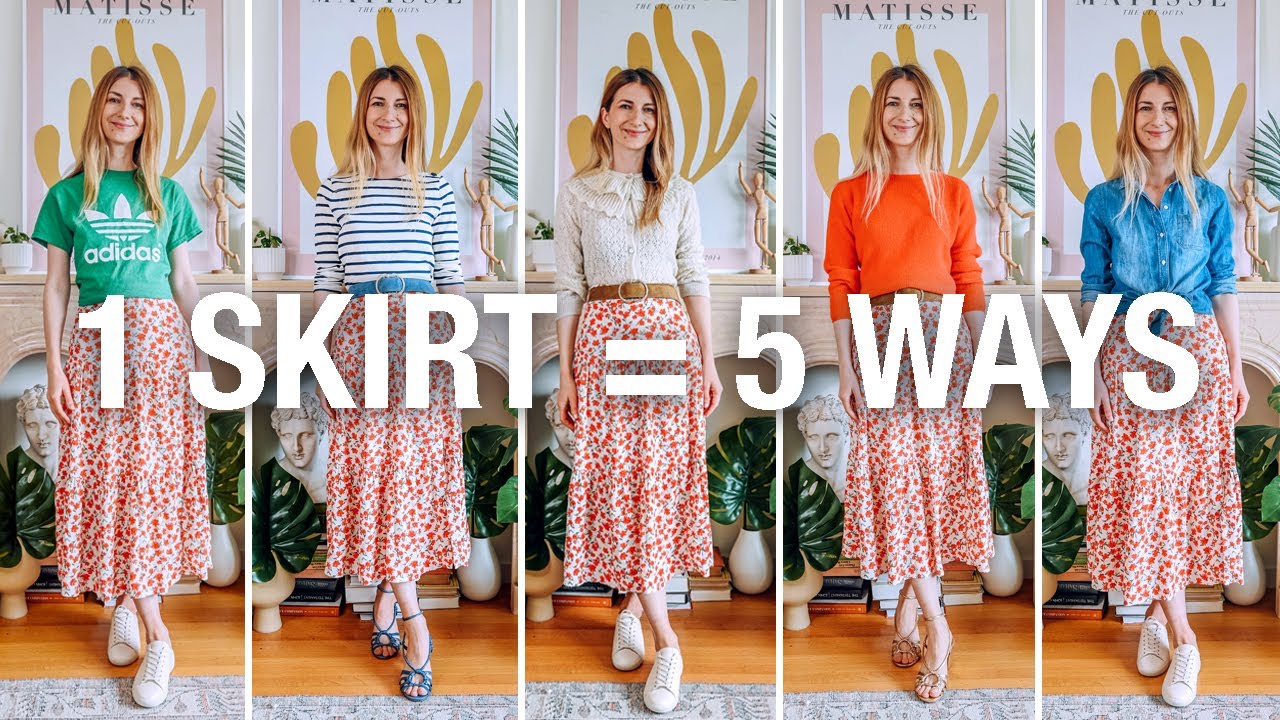 How to Style a Floral Skirt - 1 Skirt 5 Outfits - Easy To Style Clothes -  Casual Summer Outfits 