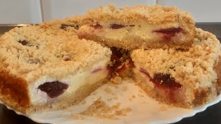 Творожный Пирог Со Сливой. Curd pie with plum.