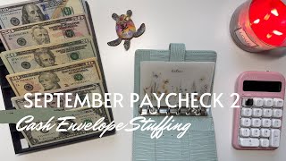 September 2025 Budget | Cash Envelope and Sinking Fund Stuffing | Paycheck 2 | 26 Year Old Budgeter
