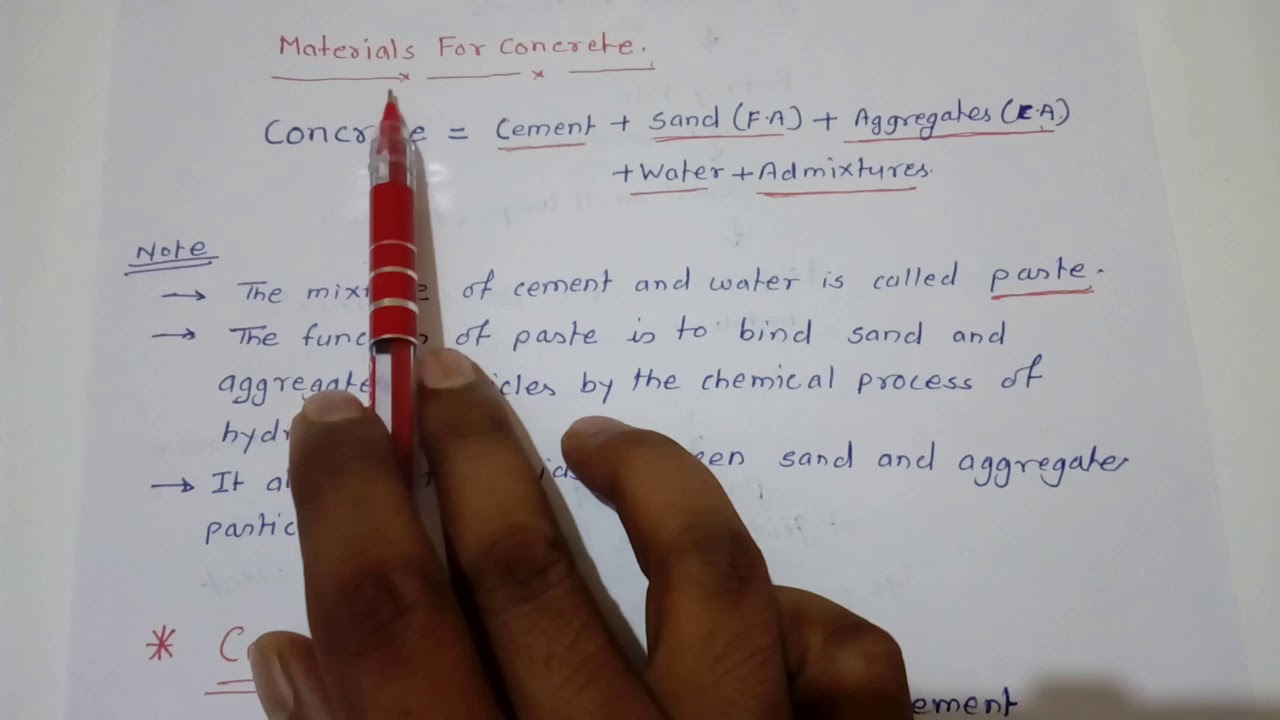 Concrete technology CH-1 (LEC-01) materials for concrete in Hindi - YouTube