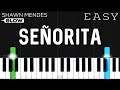 Shawn Mendes x Camila Cabello - Señorita | SLOW EASY Piano Tutorial