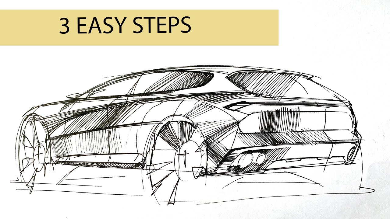 SUV rear 3/4th view HOW TO SKETCH IN PERSPECTIVE YouTube